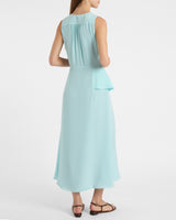 CONA Silk Midi Dress with Ruffle Panel