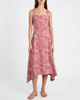 ENZA Midi Sleeveless Handkerchief Dress In Modern Tweed
