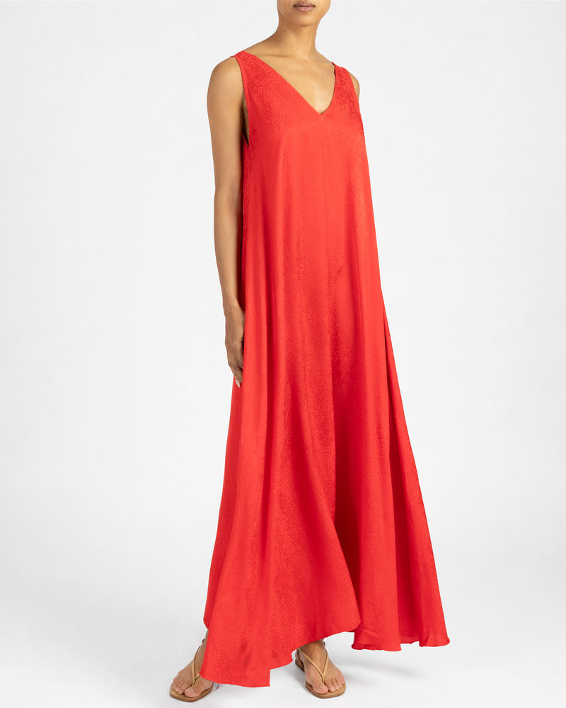 LUCINDA Relaxed Maxi Dress In Fluid Satin – Santorelli