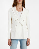 CARYN Double-Breasted Blazer in Cotton Stretch