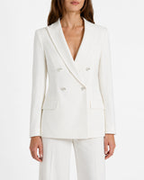CARYN Double-Breasted Blazer in Cotton Stretch