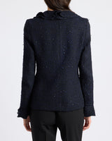CELESTE Ruffle Jacket in Luxury Tonal Tweed