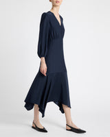 CARINA Silk Midi Handkerchief Dress
