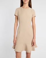 MOIRA Soft Stretch Crepe Cap Sleeve Flounce Dress
