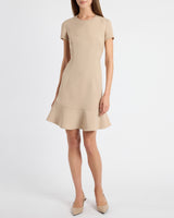 MOIRA Soft Stretch Crepe Cap Sleeve Flounce Dress