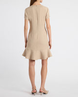 MOIRA Soft Stretch Crepe Cap Sleeve Flounce Dress