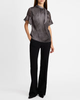 ATHENA Blouse with Short Flutter-Sleeves