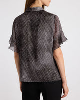 ATHENA Blouse with Short Flutter-Sleeves