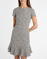 MOIRA Cap Sleeve Flounce Dress in Soft Boucle