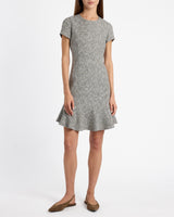 MOIRA Cap Sleeve Flounce Dress in Soft Boucle