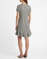 MOIRA Cap Sleeve Flounce Dress in Soft Boucle