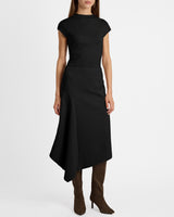 MYNA Asymmetrical Midi-Length Skirt