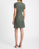 LONI Short Sleeve A-Line Dress in Luxury Tweed