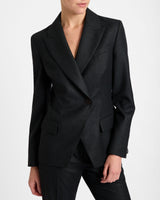 MALLI Single Button Jacket in Tonal Mini Check Wool