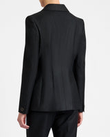 MALLI Single Button Jacket in Tonal Mini Check Wool