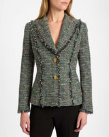 TRISH Tweed Jacket with Fringe Detail