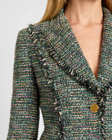 TRISH Tweed Jacket with Fringe Detail