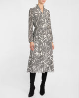 IRINA Ruffle-Neck Buttoned Midi Dress