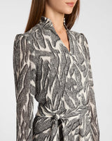 IRINA Ruffle-Neck Buttoned Midi Dress