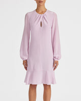 DRAKE Long Sleeve Silk Dress