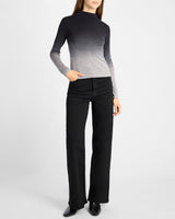 COLETTA Long Sleeve Mock Neck Ombre Merino Wool Sweater