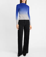 COLETTA Long Sleeve Mock Neck Ombre Merino Wool Sweater