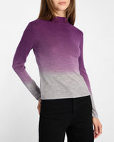COLETTA Long Sleeve Mock Neck Ombre Merino Wool Sweater