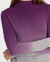 COLETTA Long Sleeve Mock Neck Ombre Merino Wool Sweater