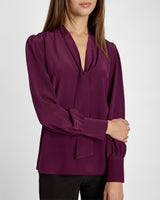 FRANCIS Tie Neck Blouse in Silk Crepe de Chine