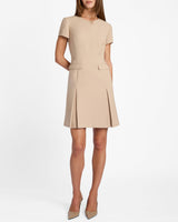 SEILA A-Line Knee-Length Dress in Fluid Crepe