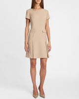 SEILA A-Line Knee-Length Dress in Fluid Crepe