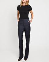 AMARA Straight Leg Pant in Subtle Dotted Pinstripe