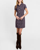 CASEY Collared Short Dress in Multicolor Bouclé