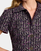 CASEY Collared Short Dress in Multicolor Bouclé