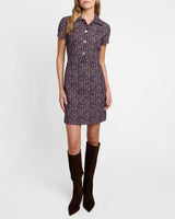 CASEY Collared Short Dress in Multicolor Bouclé