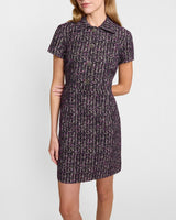 CASEY Collared Short Dress in Multicolor Bouclé