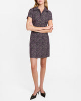CASEY Collared Short Dress in Multicolor Bouclé