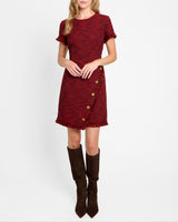 LONI  Tweed Dress  with Decorative Trim Detail