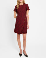 LONI  Tweed Dress  with Decorative Trim Detail