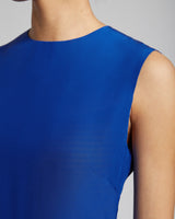 CECILIA Sleeveless Silk Midi Dress with Asymmetrical Hem