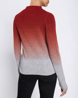 COLETTA Long Sleeve Mock Neck Degrade Ombre Merino Wool Sweater