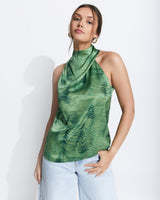 DARCY Silk Sleeveless Blouse with Asymmetric Shoulders