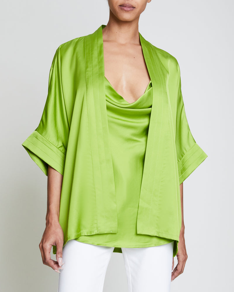 DIANE Satin Kimono Jacket with Flared Sleeves