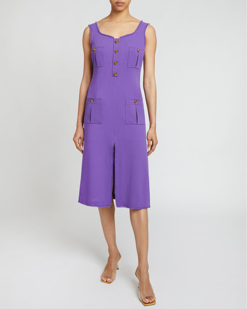 FANNY A-Line Midi Dress in Luxury Wool Crepe Santorelli FANNY A-Line Midi Dress in Luxury Wool Crepe Santorelli
