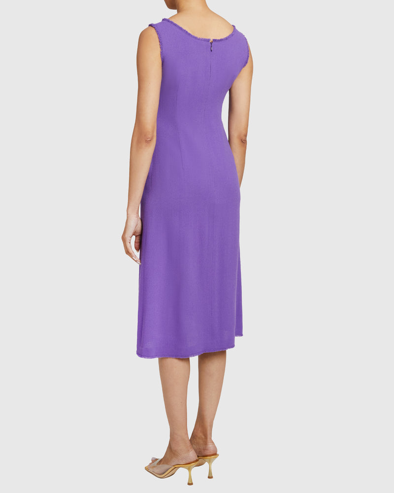 FANNY A-Line Midi Dress in Luxury Wool Crepe Santorelli FANNY A-Line Midi Dress in Luxury Wool Crepe Santorelli