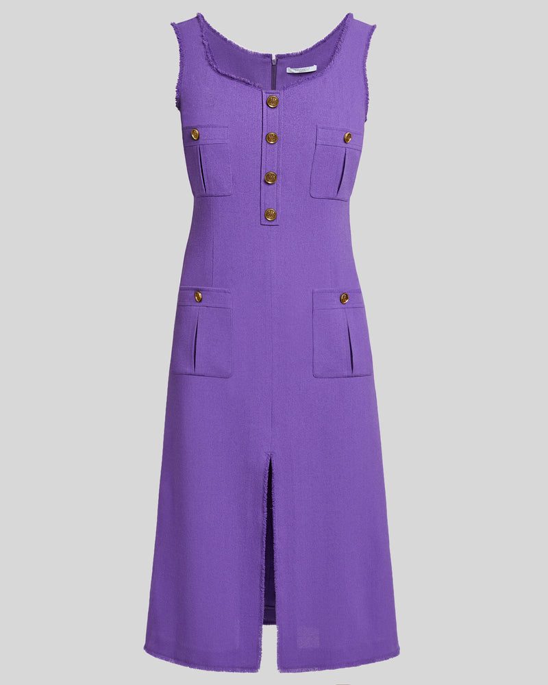 FANNY A-Line Midi Dress in Luxury Wool Crepe Santorelli FANNY A-Line Midi Dress in Luxury Wool Crepe Santorelli