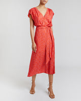 FARA Faux-Wrap Midi Dress