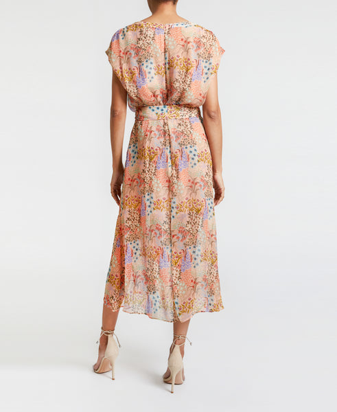 FARA Faux-Wrap Midi Dress – Santorelli