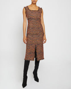 FAYE A-line Sleeveless Sheath Dress in Modern Tweed Santorelli FAYE A-line Sleeveless Sheath Dress in Modern Tweed Santorelli