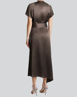 HALEY Silk Asymmetric Midi Dress